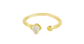 Round Claw Setting Cuff Ring in Gold
