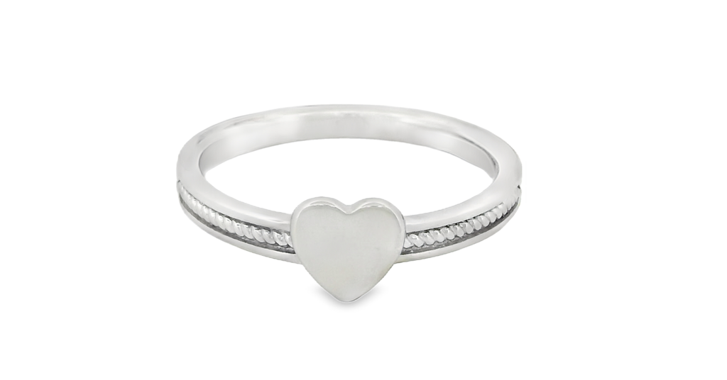 Heart Charm Ring in Silver