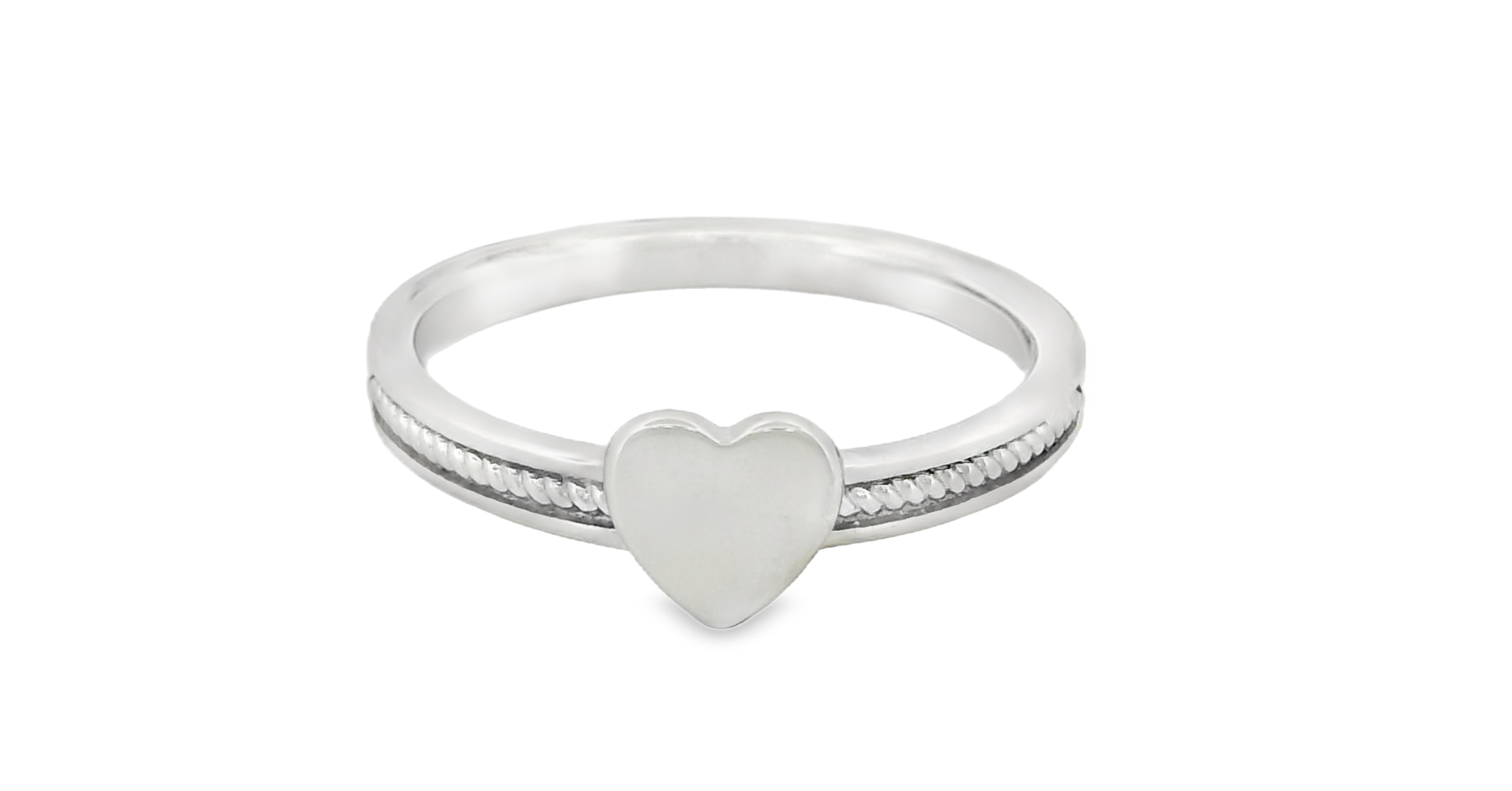 Heart Charm Ring in Silver