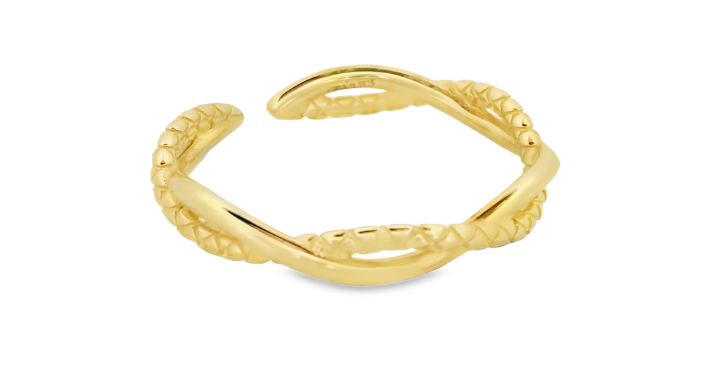 Twisted Cuff Ring in Gold