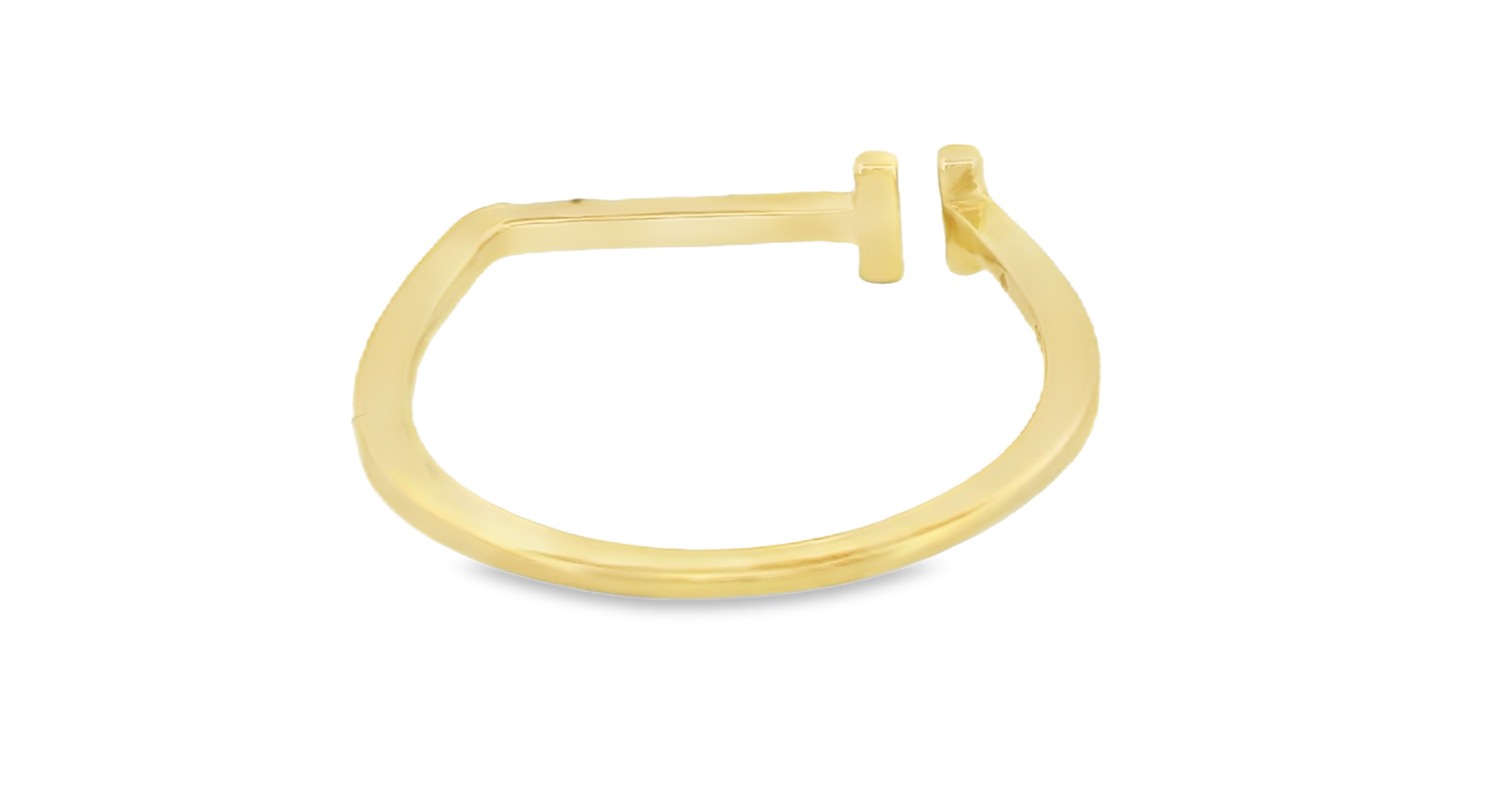 T Bar Cuff Ring in Gold