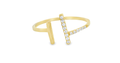 T Shaped Cuff Ring in Gold