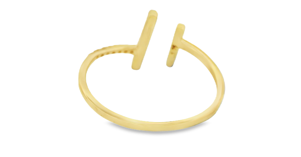 T Shaped Cuff Ring in Gold