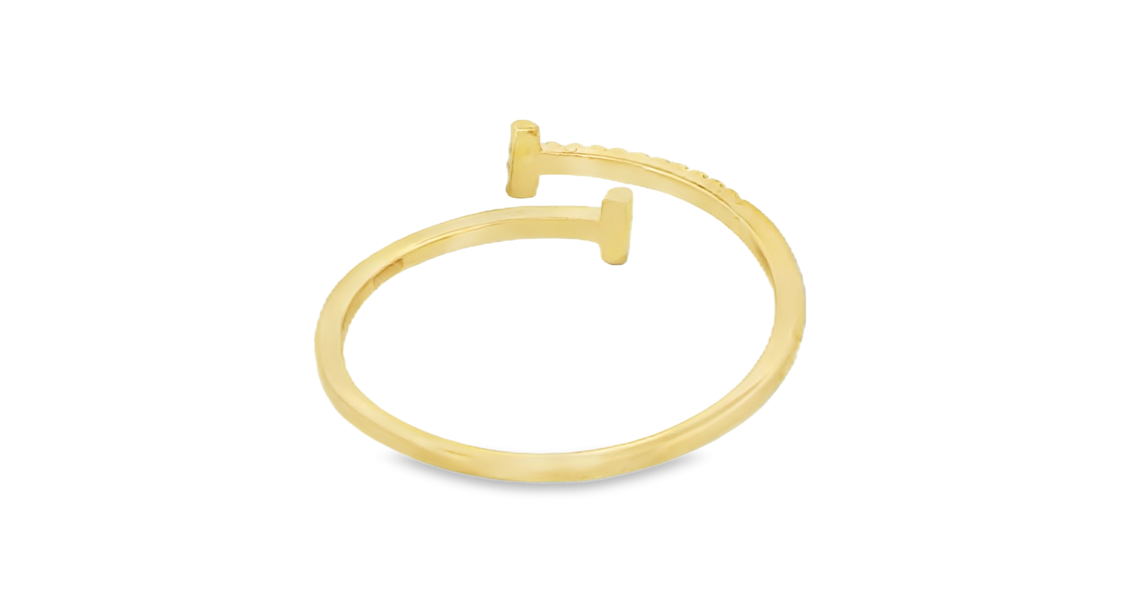 T Cuff Ring in Gold