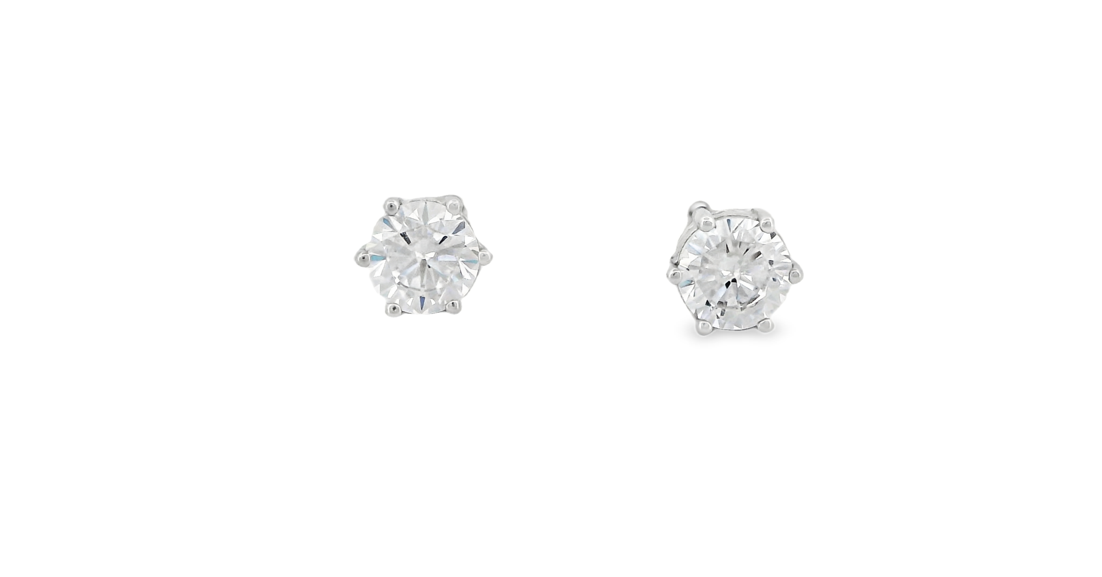 Round Claw Stud Earrings Set in Silver (3 Pack)