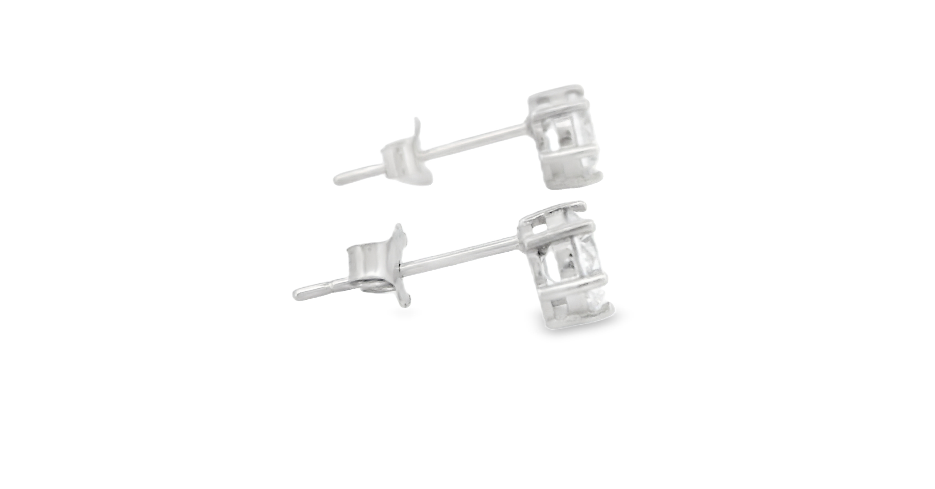 Round Claw Stud Earrings Set in Silver (3 Pack)
