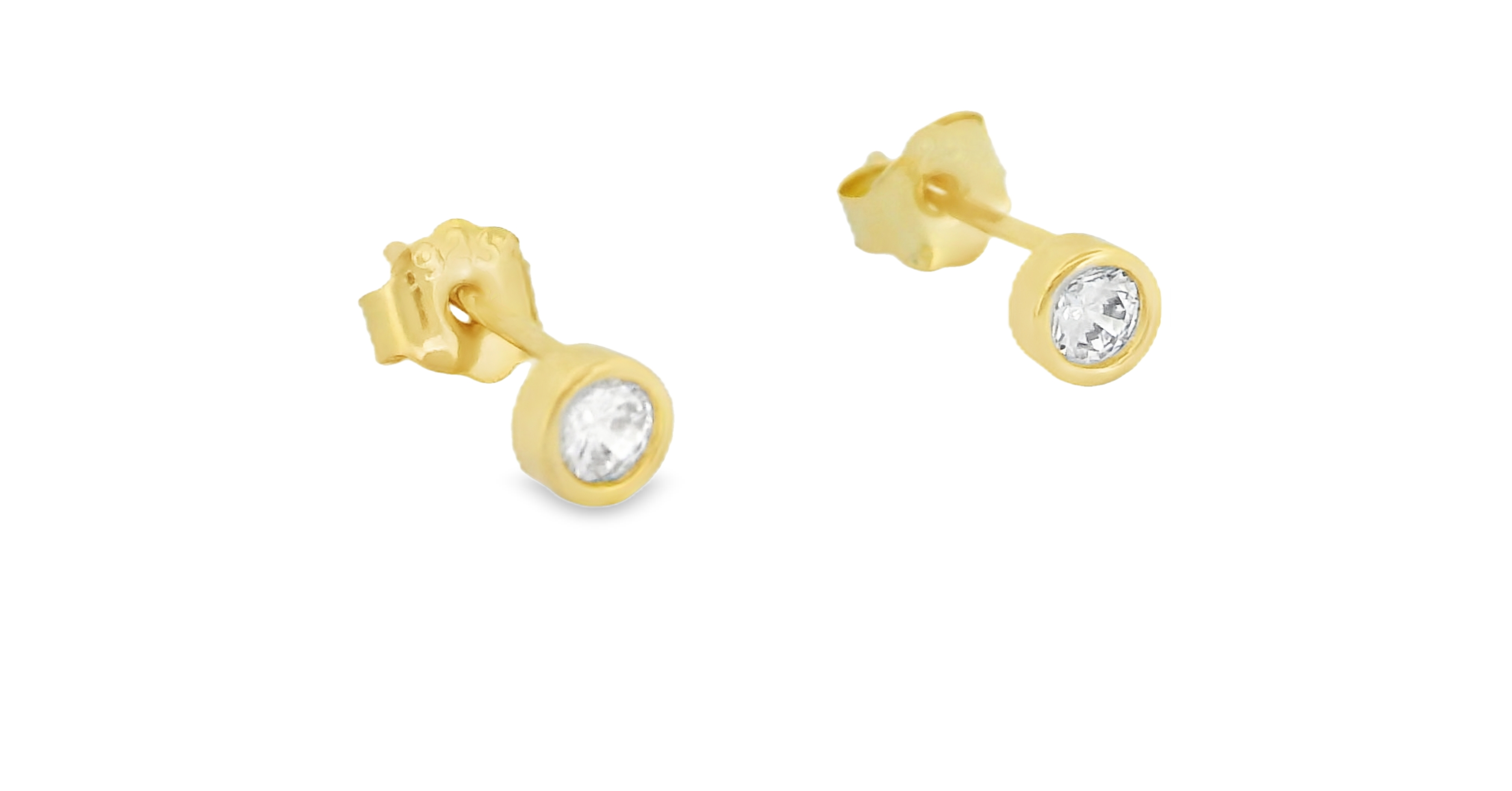Round Stud Earrings Set in Gold (3 Pack)