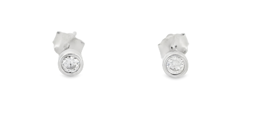 Round Stud Earrings Set in Silver (3 Pack)