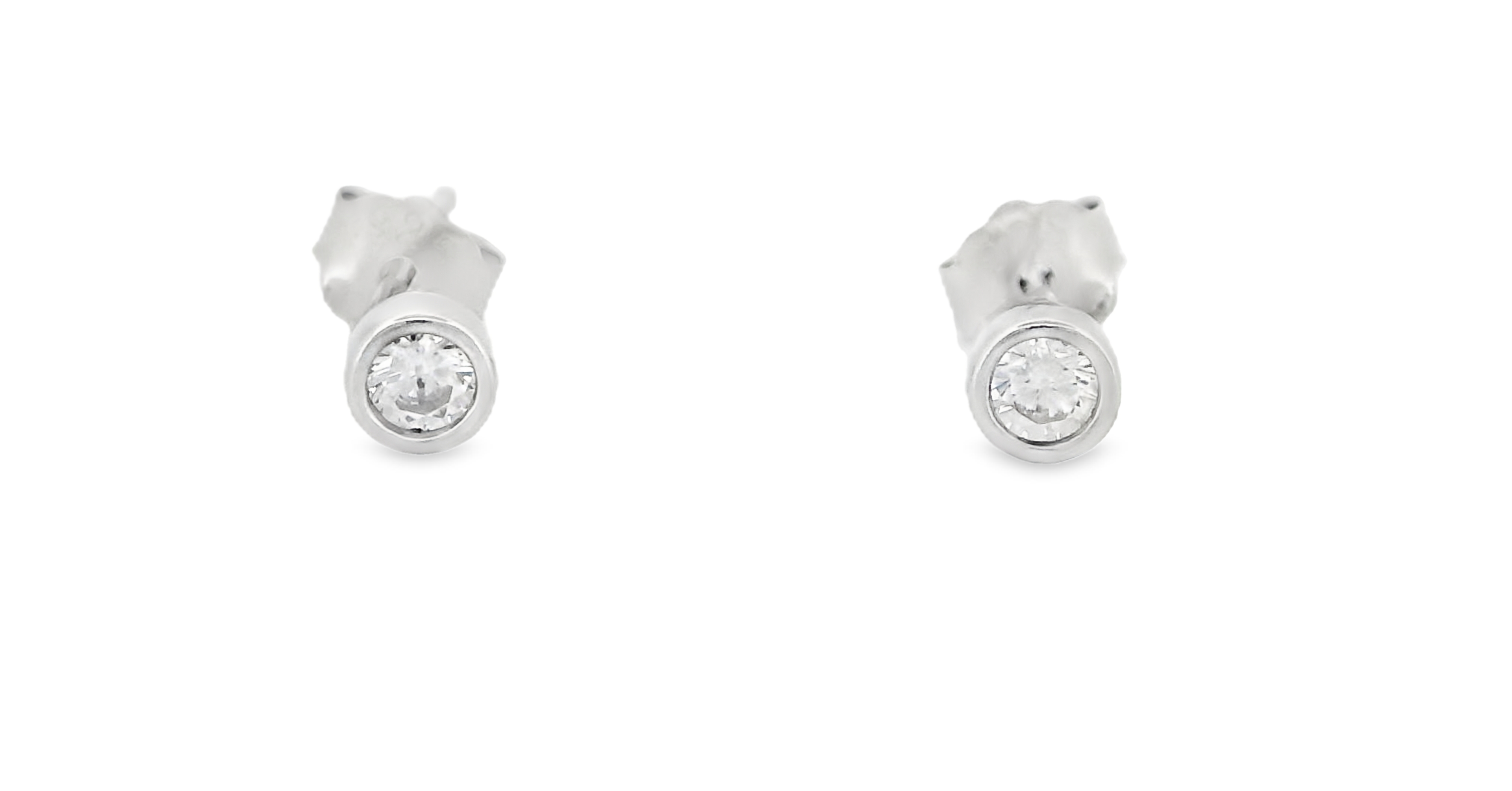 Round Stud Earrings Set in Silver (3 Pack)