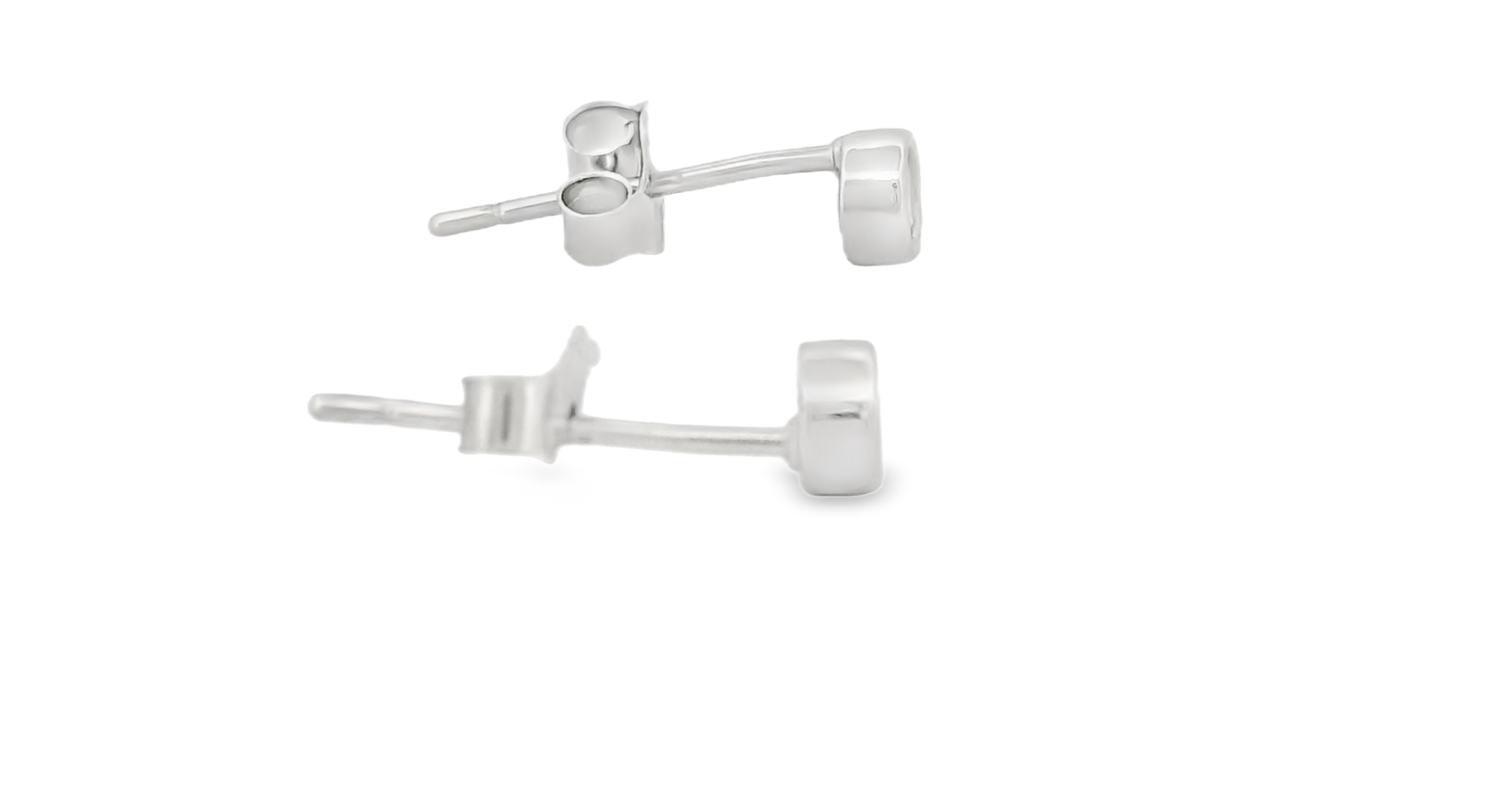 Round Stud Earrings Set in Silver (3 Pack)