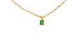 Green Gemstone Pearl Necklace in Gold