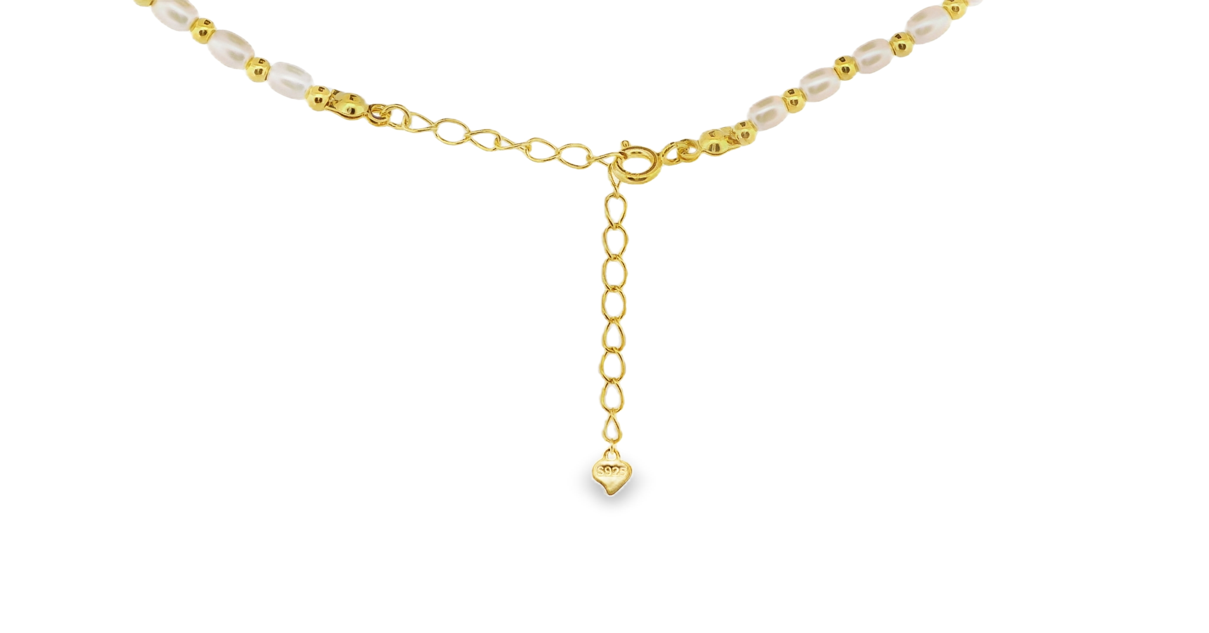 Green Gemstone Pearl Necklace in Gold