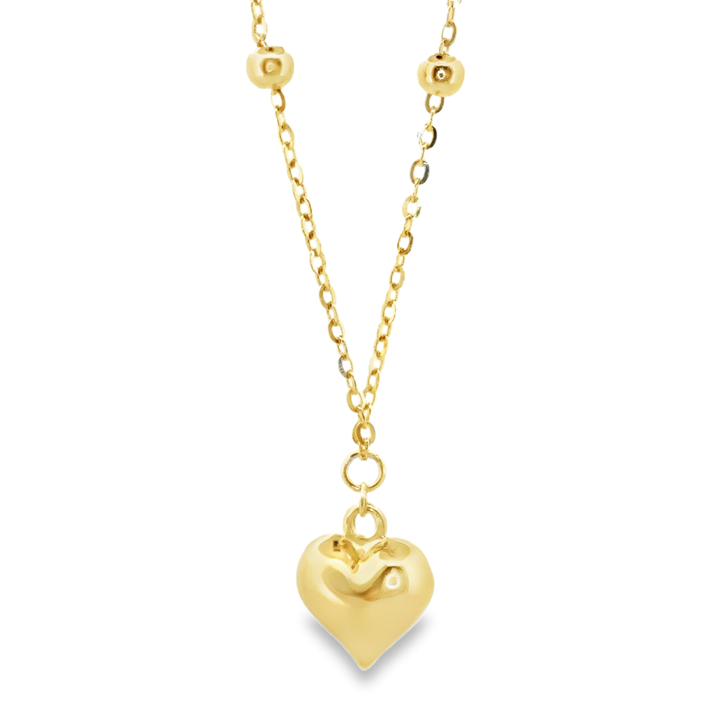 Full Heart Necklace in Gold