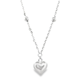 Full Heart Necklace in Silver
