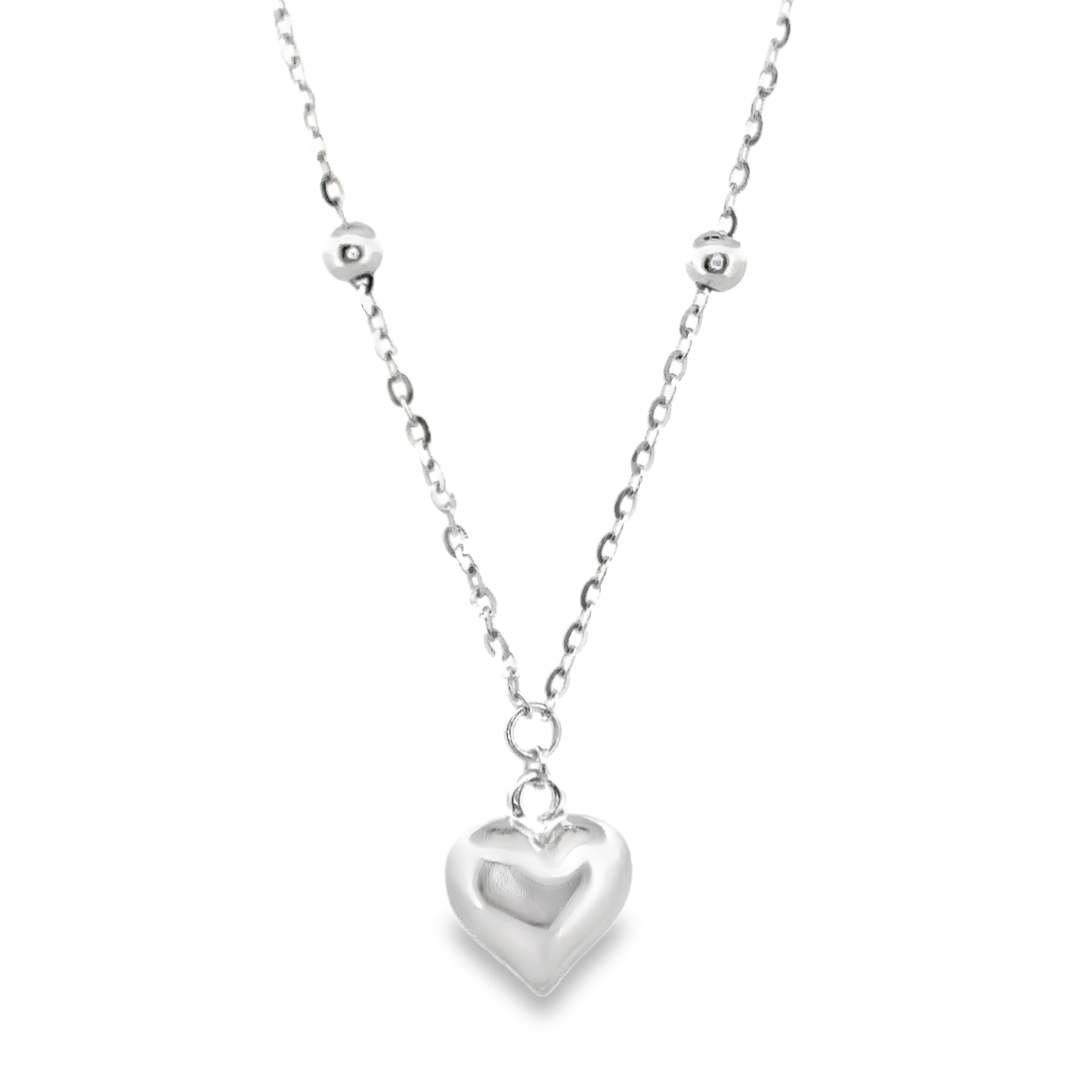 Full Heart Necklace in Silver
