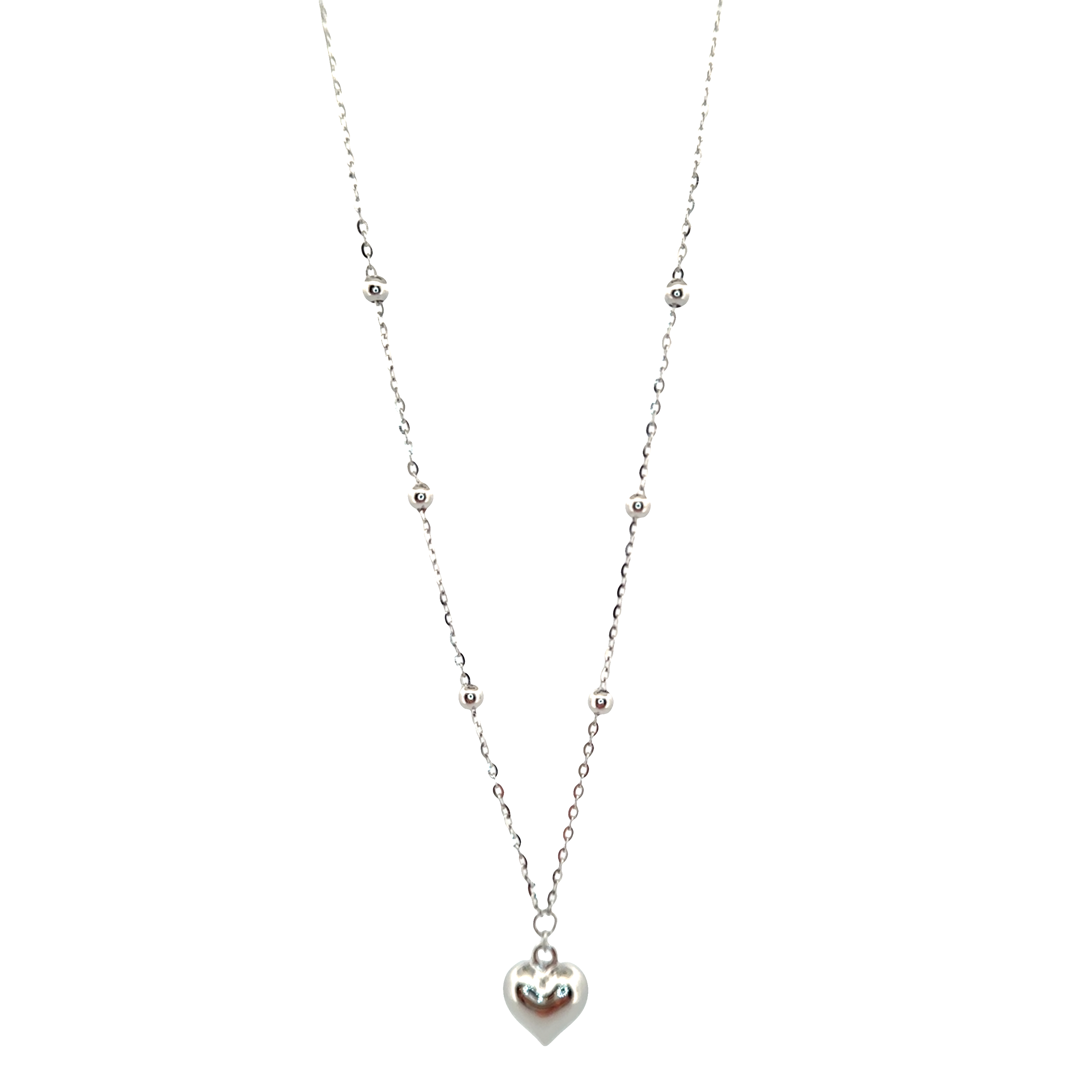 Full Heart Necklace in Silver