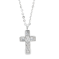 Channel Setting Cross Pendant Necklace in Silver