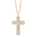 Princess Channel Cross Pendant Necklace in Gold