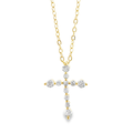 Round Cross Pendant Necklace in Gold