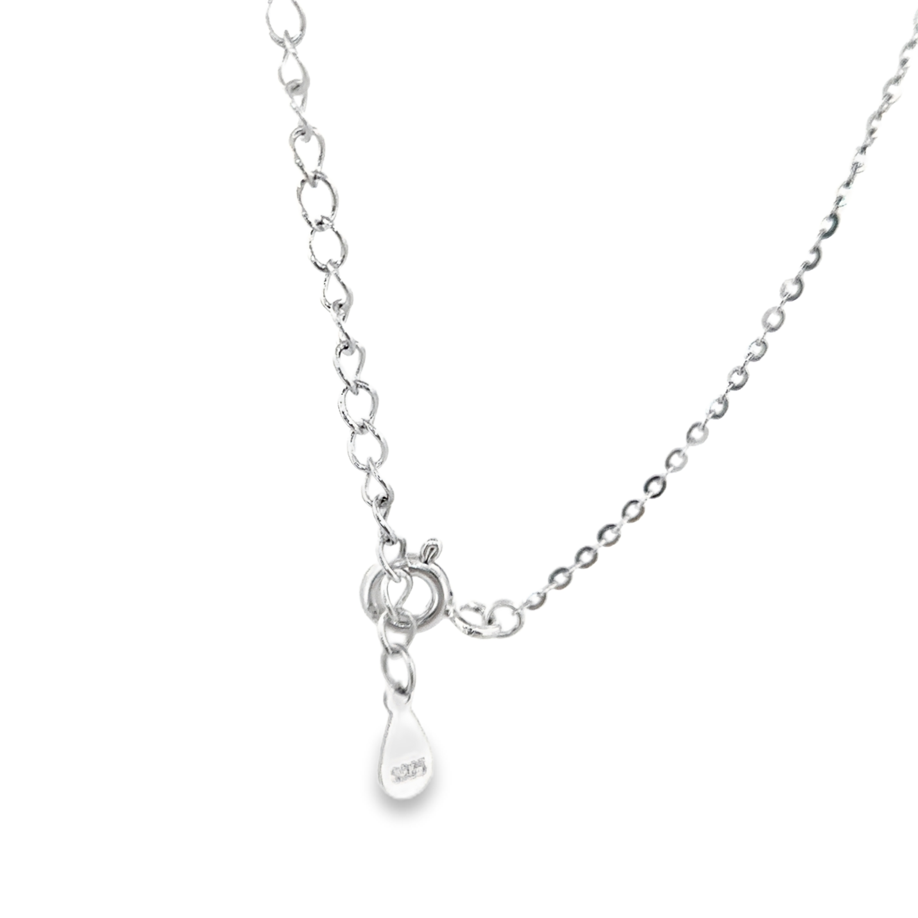 Round Claw Setting Cross Pendant Necklace in Silver