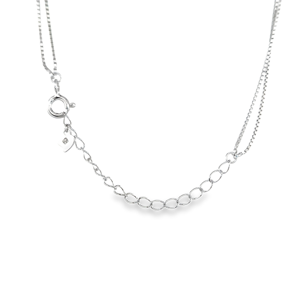 Layered Full Heart Pendant Necklace in Silver