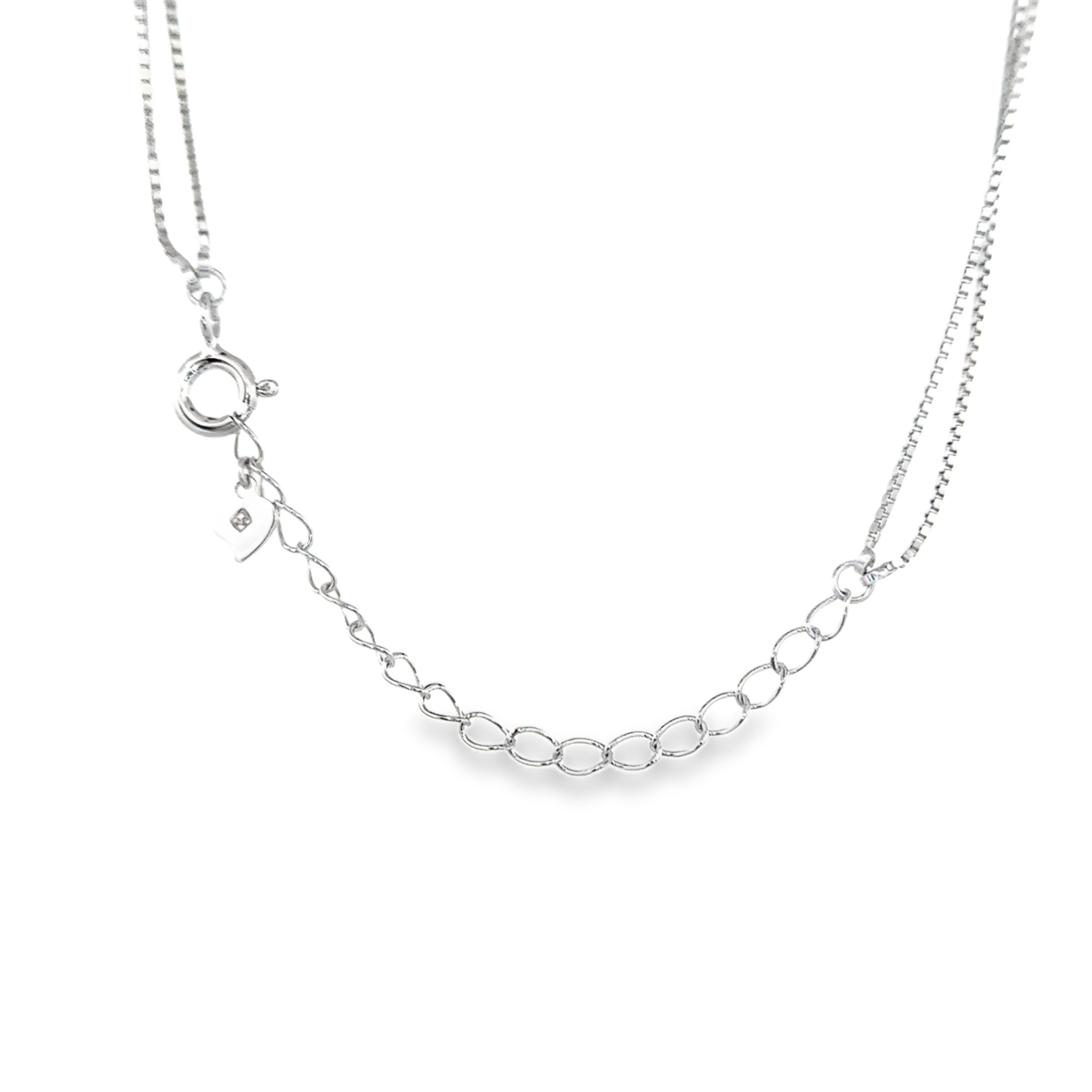 Layered Full Heart Pendant Necklace in Silver