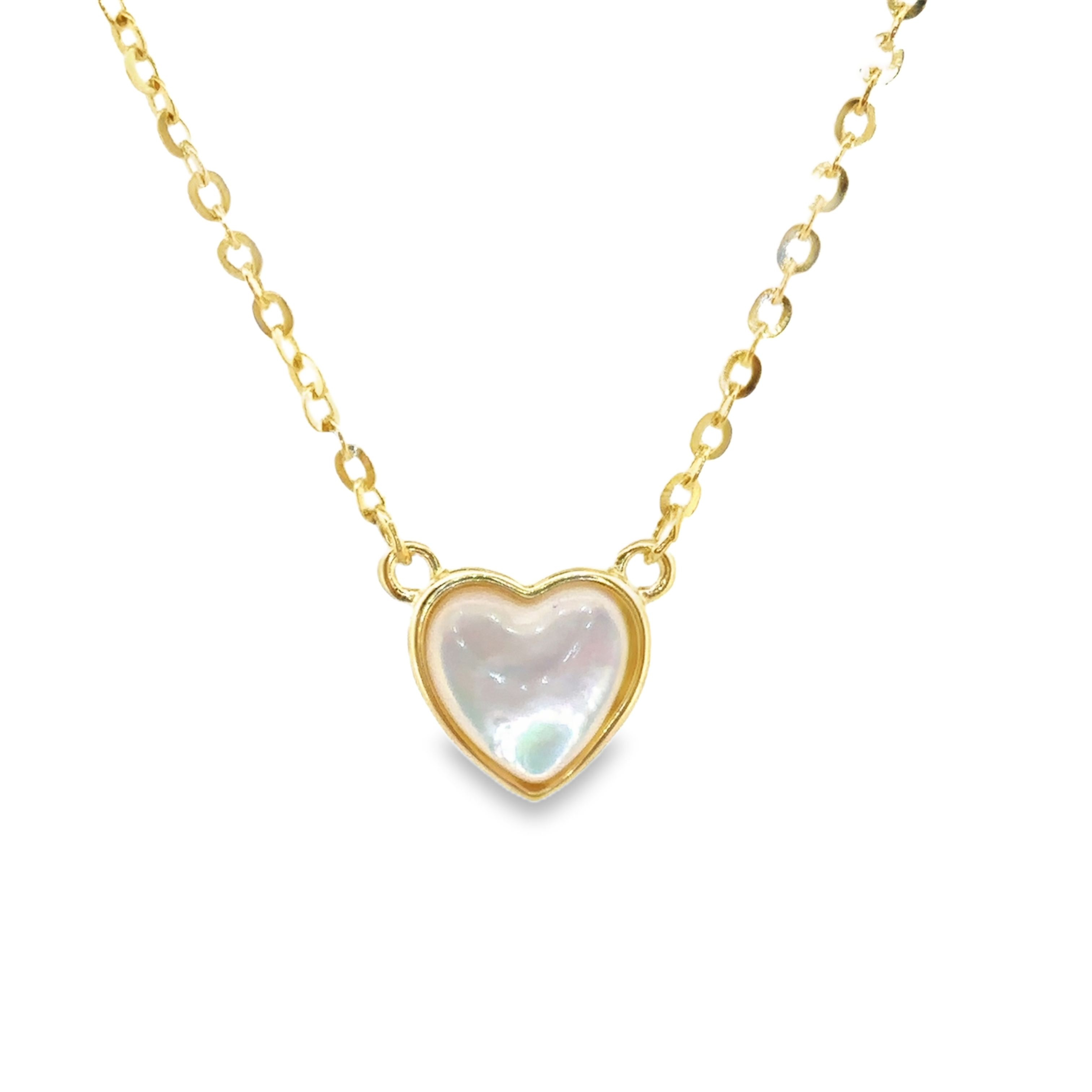 Heart-shaped Pearl and Gemstones Necklace in Gold