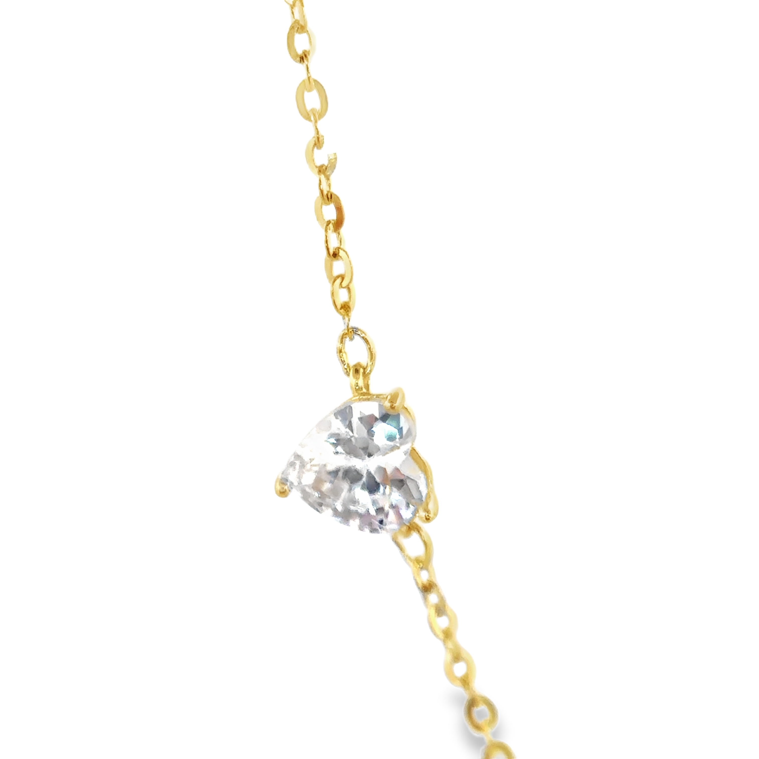 Heart-shaped Pearl and Gemstones Necklace in Gold