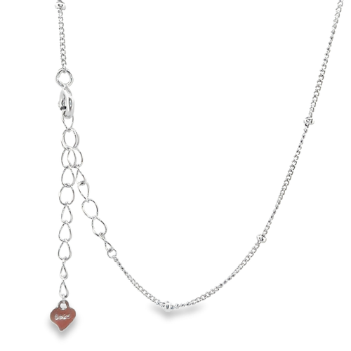 Black and Pearl Gemstone Pendant Necklace in Silver
