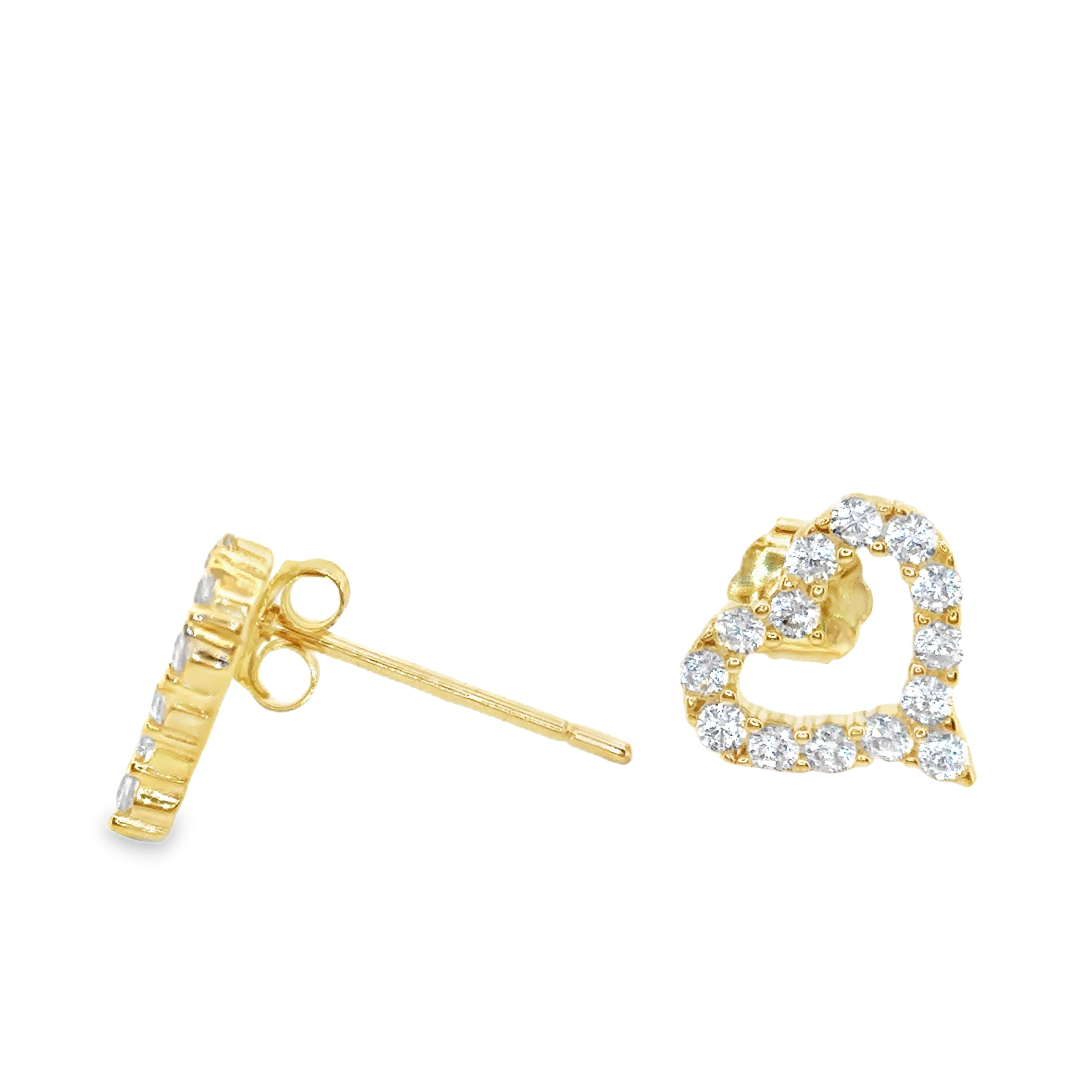 Heart Pendant Necklace and Earrings Set in Gold
