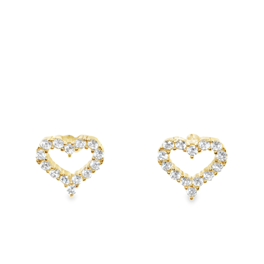 Heart Pendant Necklace and Earrings Set in Gold