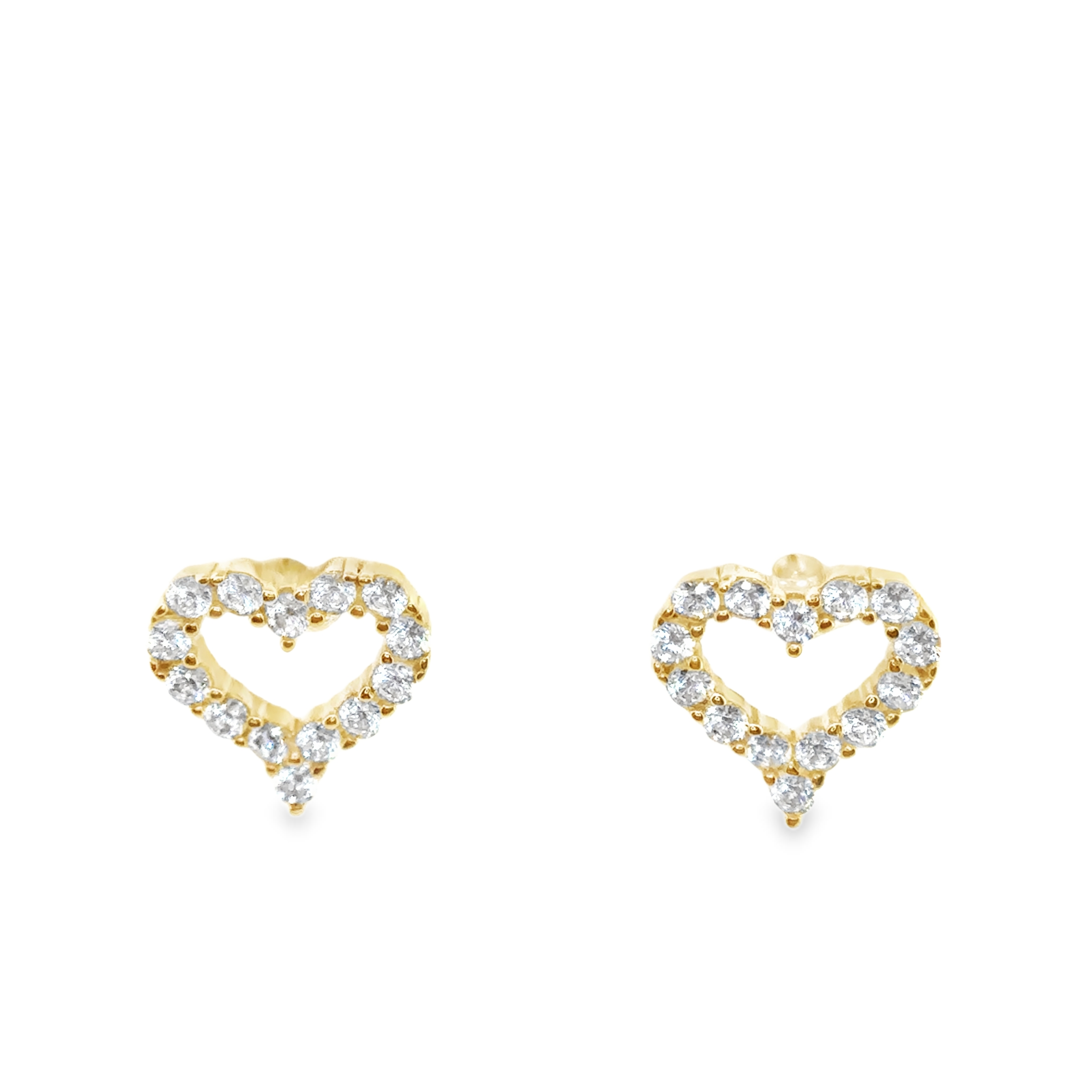 Heart Pendant Necklace and Earrings Set in Gold