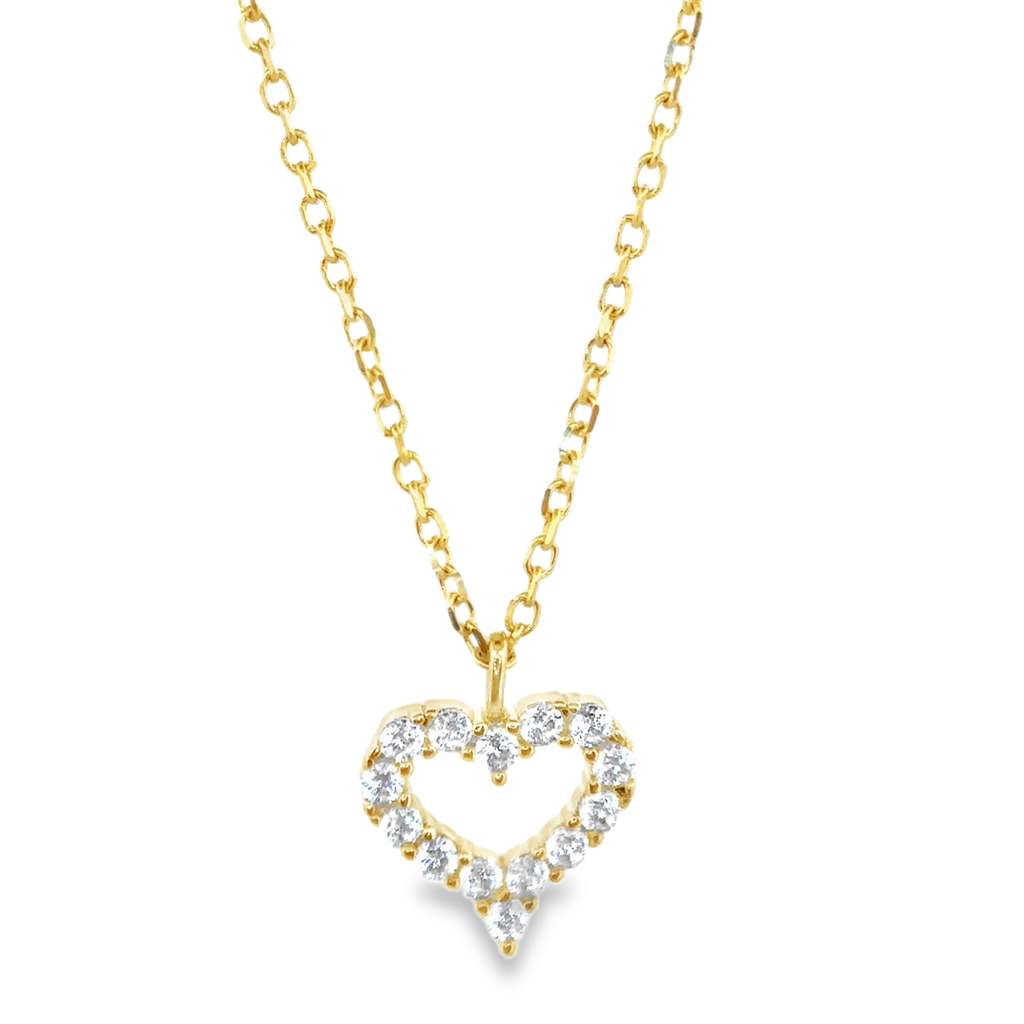 Heart Pendant Necklace and Earrings Set in Gold