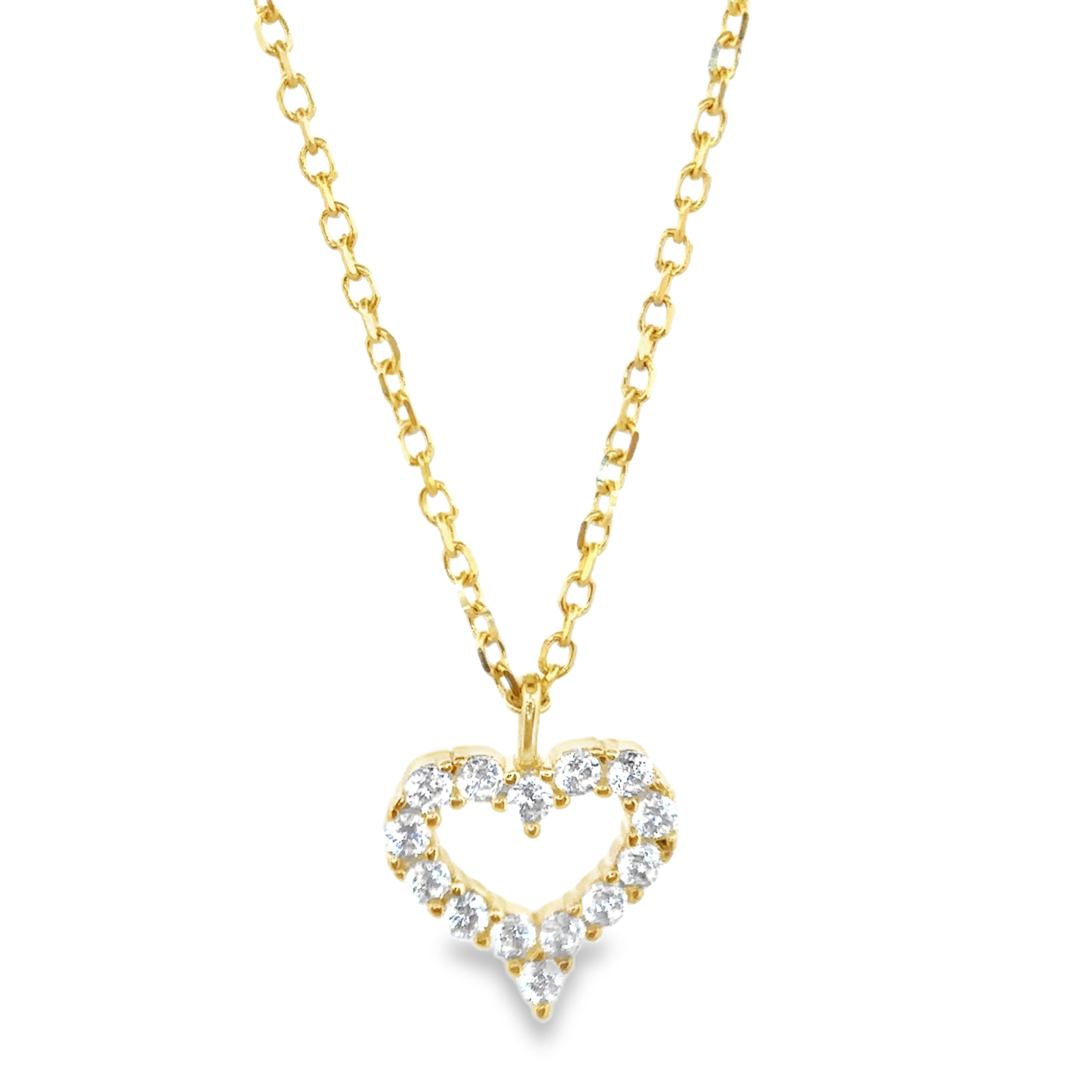 Heart Pendant Necklace and Earrings Set in Gold