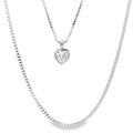 Layered Heart Pendant Necklace in Silver