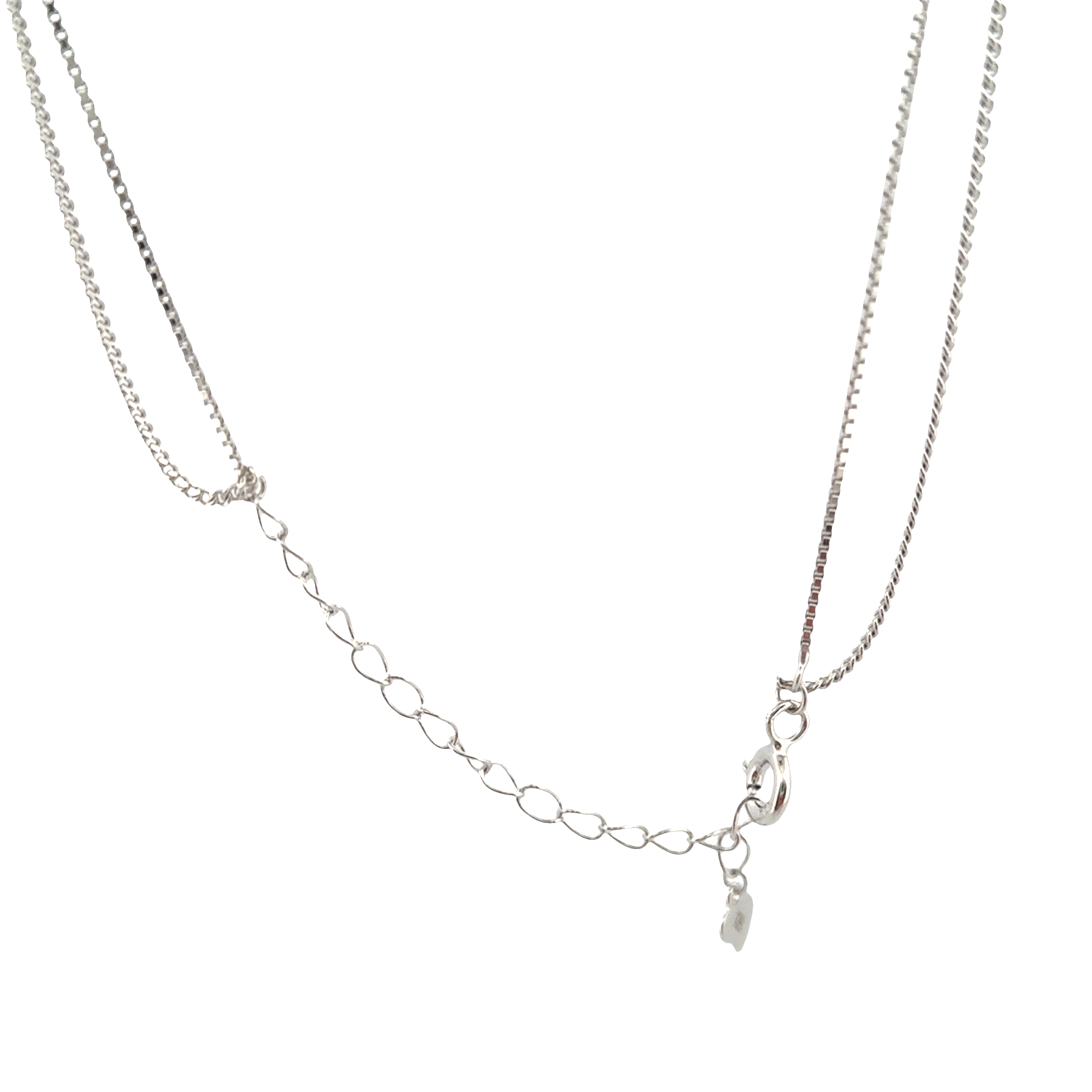 Layered Heart Pendant Necklace in Silver