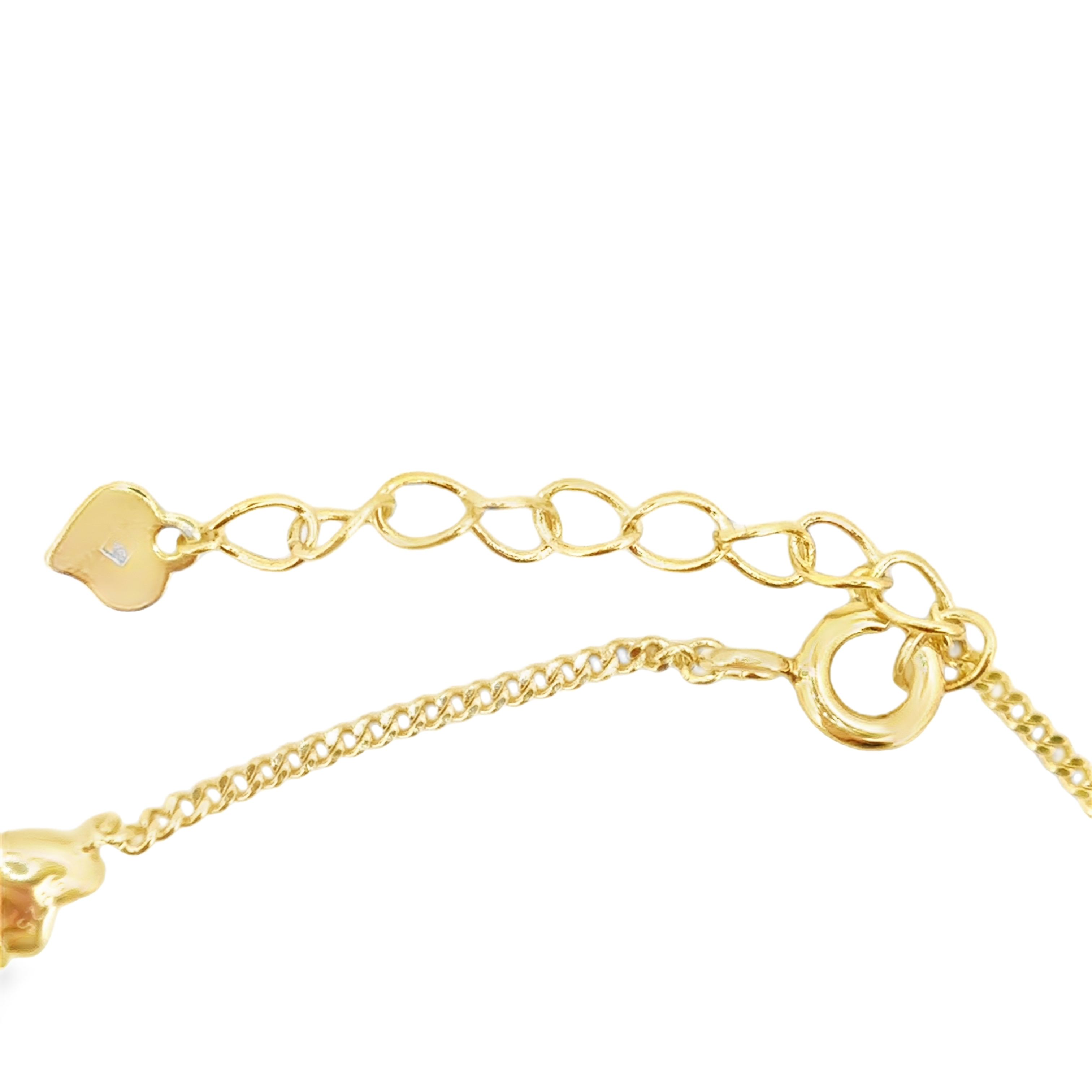 Full Heart Charm Cuban Bracelet in Gold