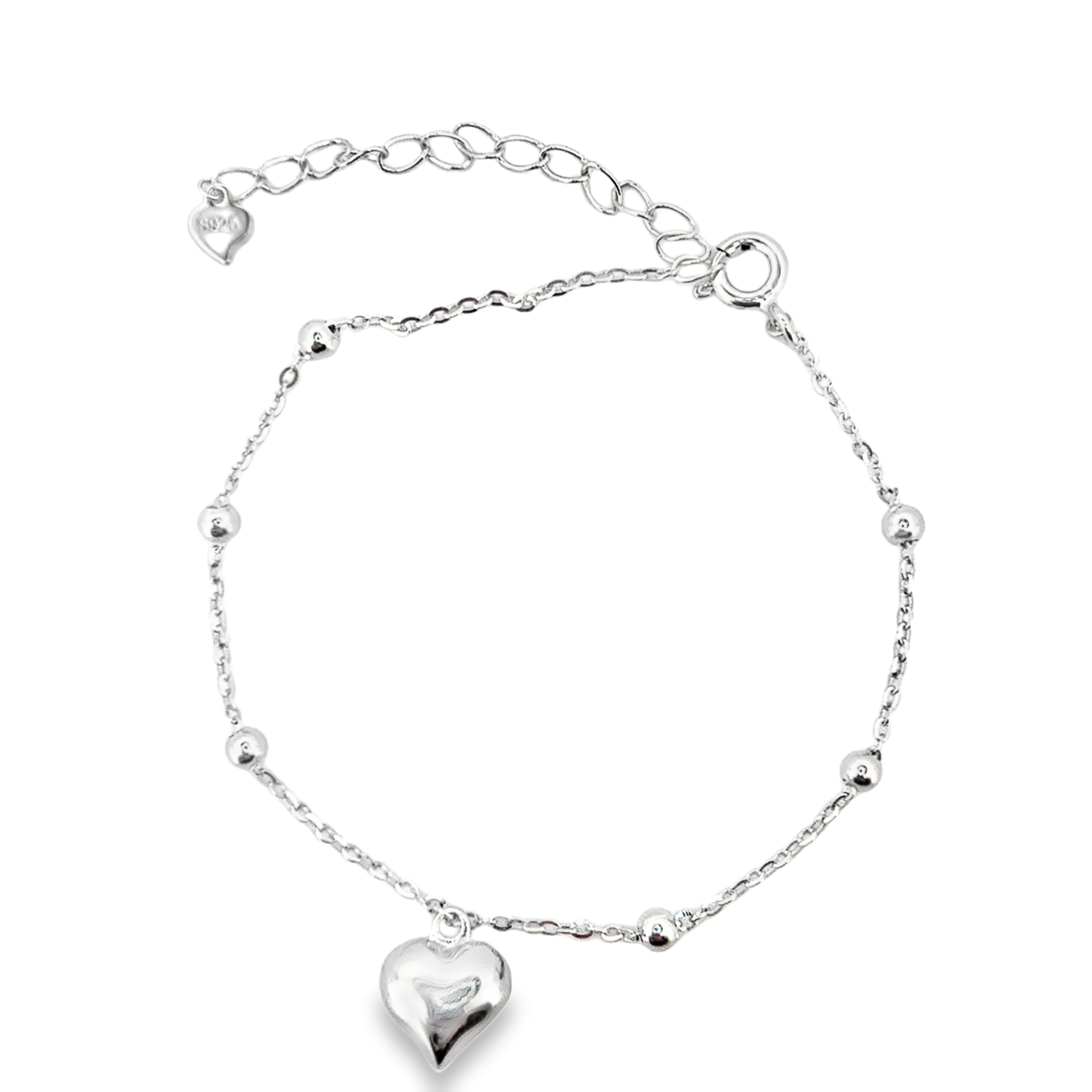 Full Heart Bracelet in Silver