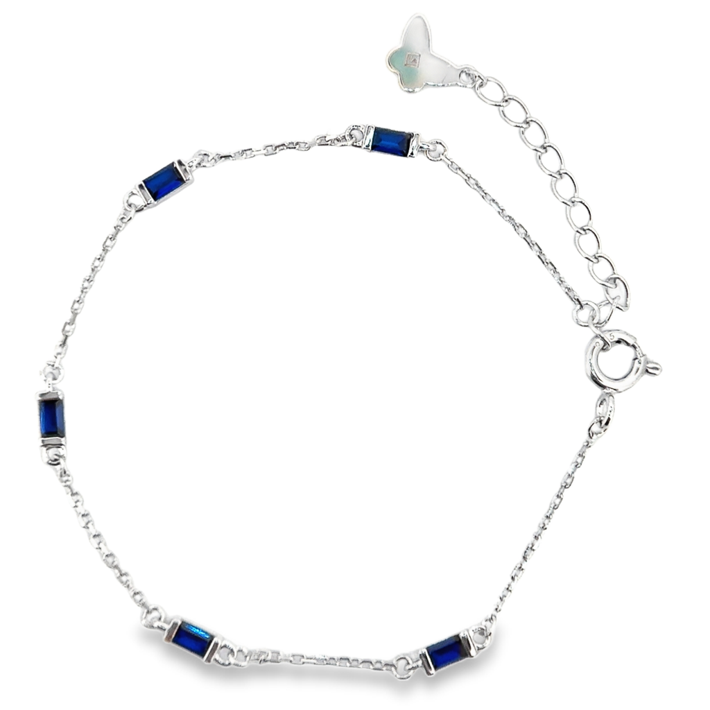 Blue Gemstone Bracelet in Silver