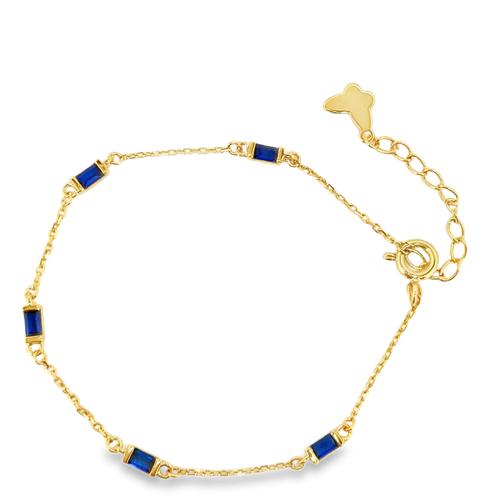 Blue Gemstone Bracelet in Gold
