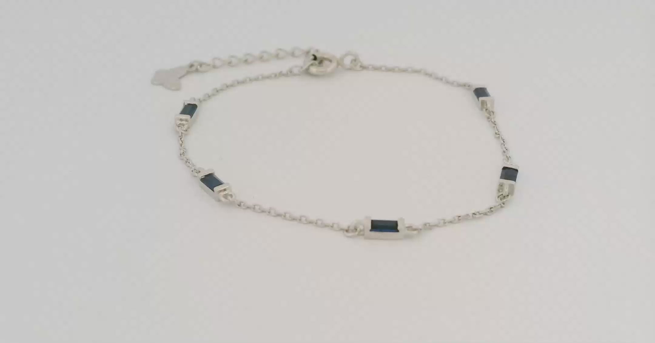 Blue Gemstone Bracelet in Silver