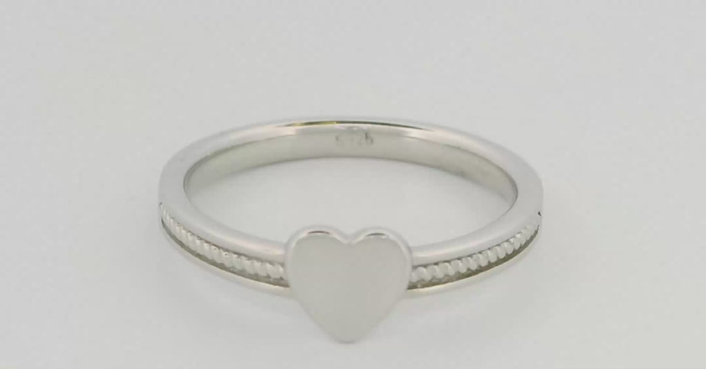 Heart Charm Ring in Silver
