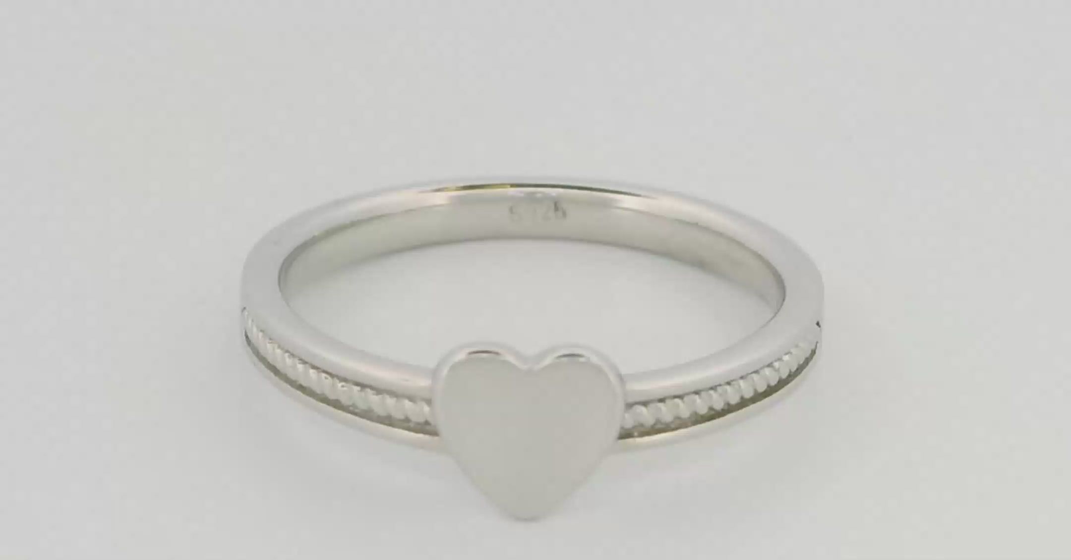 Heart Charm Ring in Silver