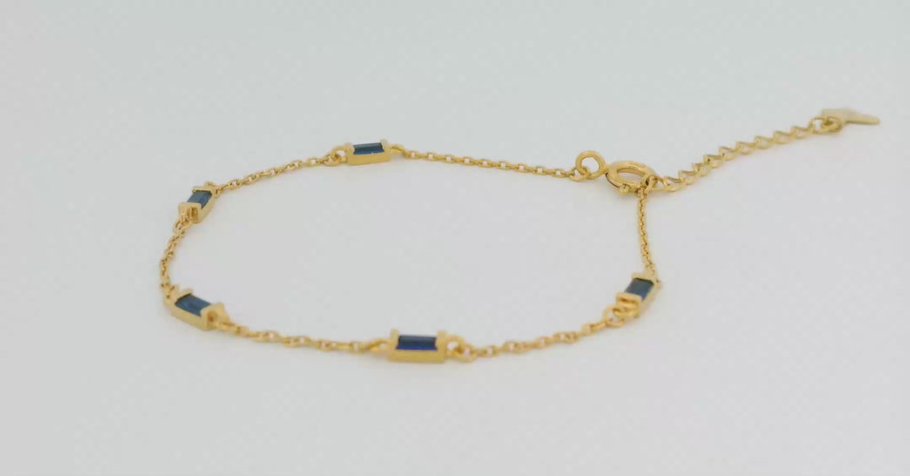 Blue Gemstone Bracelet in Gold
