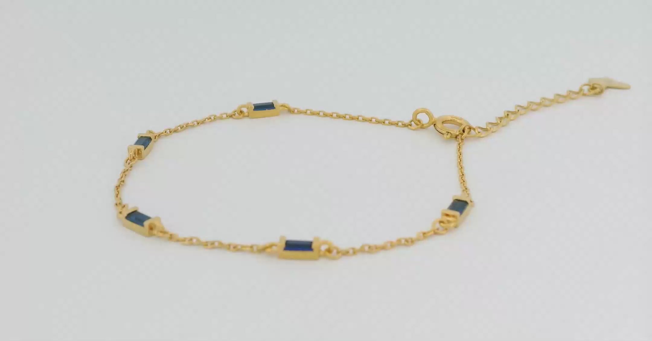 Blue Gemstone Bracelet in Gold